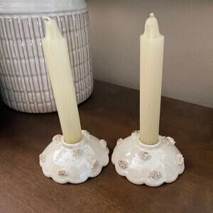 Vintage Holt Howard candleholders 1958 pair opalescent Stunning!